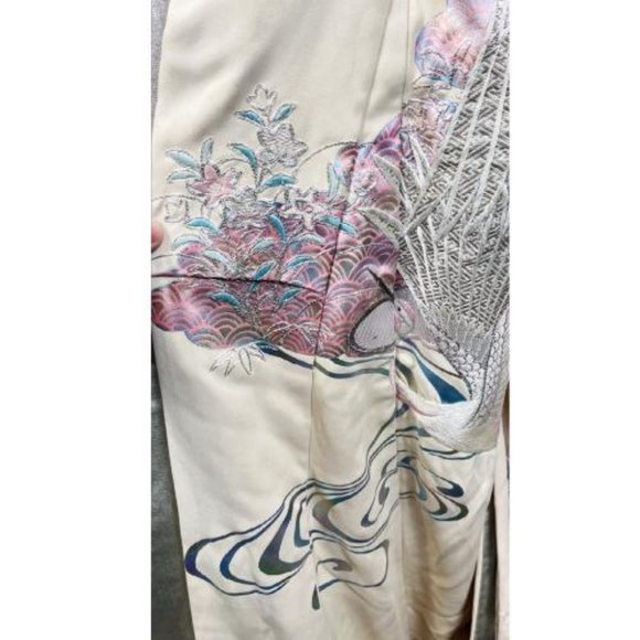 ANTIQUE JAPANESE WEDDING CEREMONIAL KIMONO DRESS COAT - Picture 6 of 15